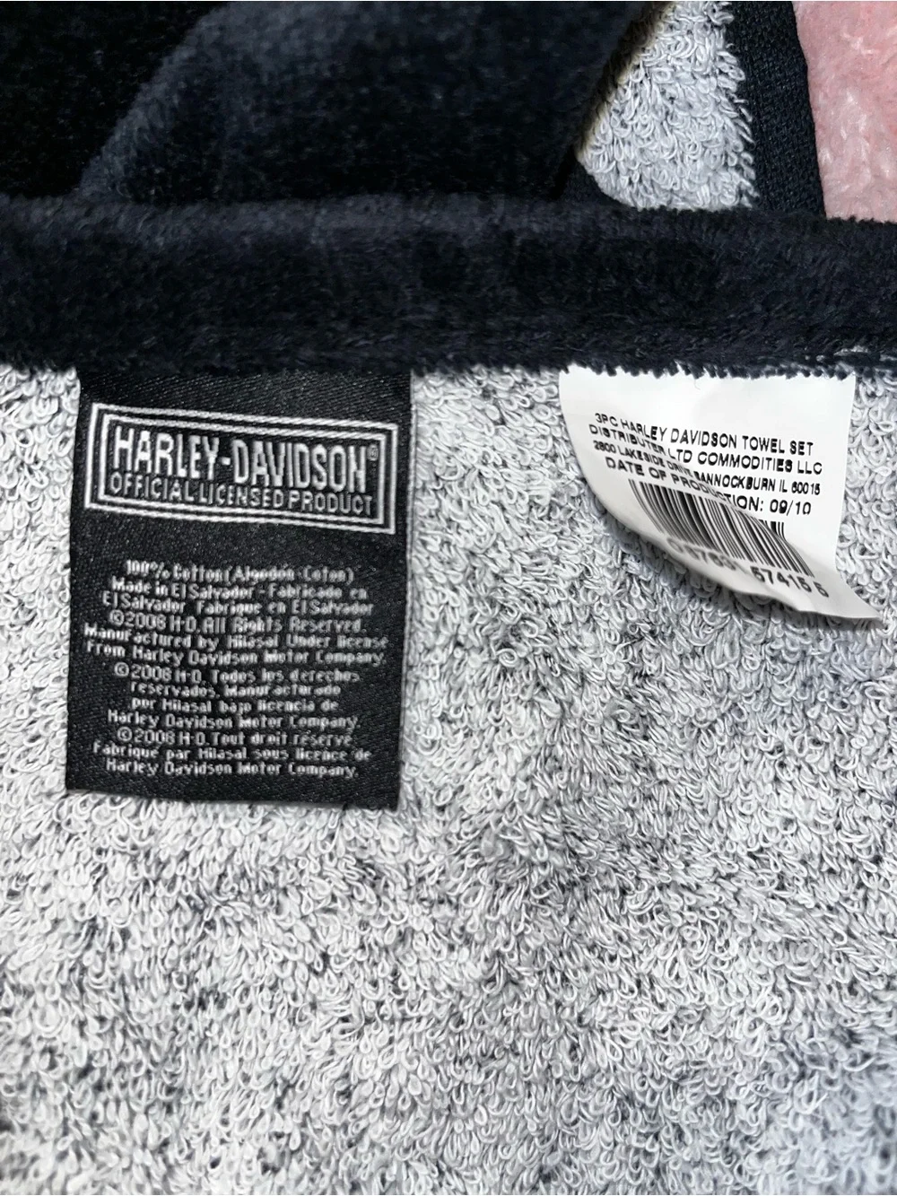 Harley-Davidson Black Tribal Logo Beach and Hand Towel Set (2)